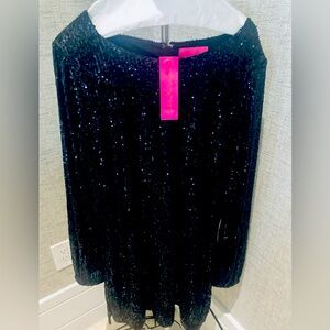 Lily Pulitzer 
Long Sleeve Black Sequin Dress NWT Sz 12 SKU # 015075 12 Nicoline